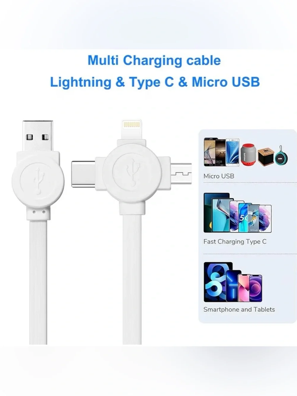 2Pack 3 in 1 Retractable Multi Charging Cable